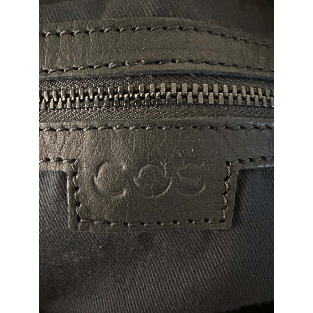 COS black leather unstructured drawstring backpack bag - Picture 11 of 11